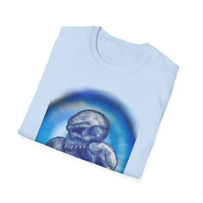 Eerie Triple Skull Circle Unisex T-Shirt - Hand Drawn Design by Chris Cleveland