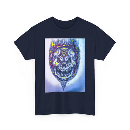 Edgy Skull Graphic Tee, Unisex Heavy Cotton T-Shirt for Halloween, Music Festivals, Everyday Wear, Gifts for Him and Her