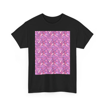 Colorful Repeating Floral Pattern Tee, Unisex T-Shirt, Spring Fashion, Gift for Her, Casual Wear, Eco-Friendly Apparel, Birthday Gift