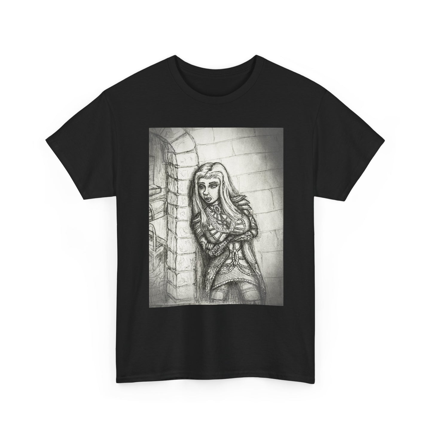 Fantasy Female Elf B & W Unisex Tee