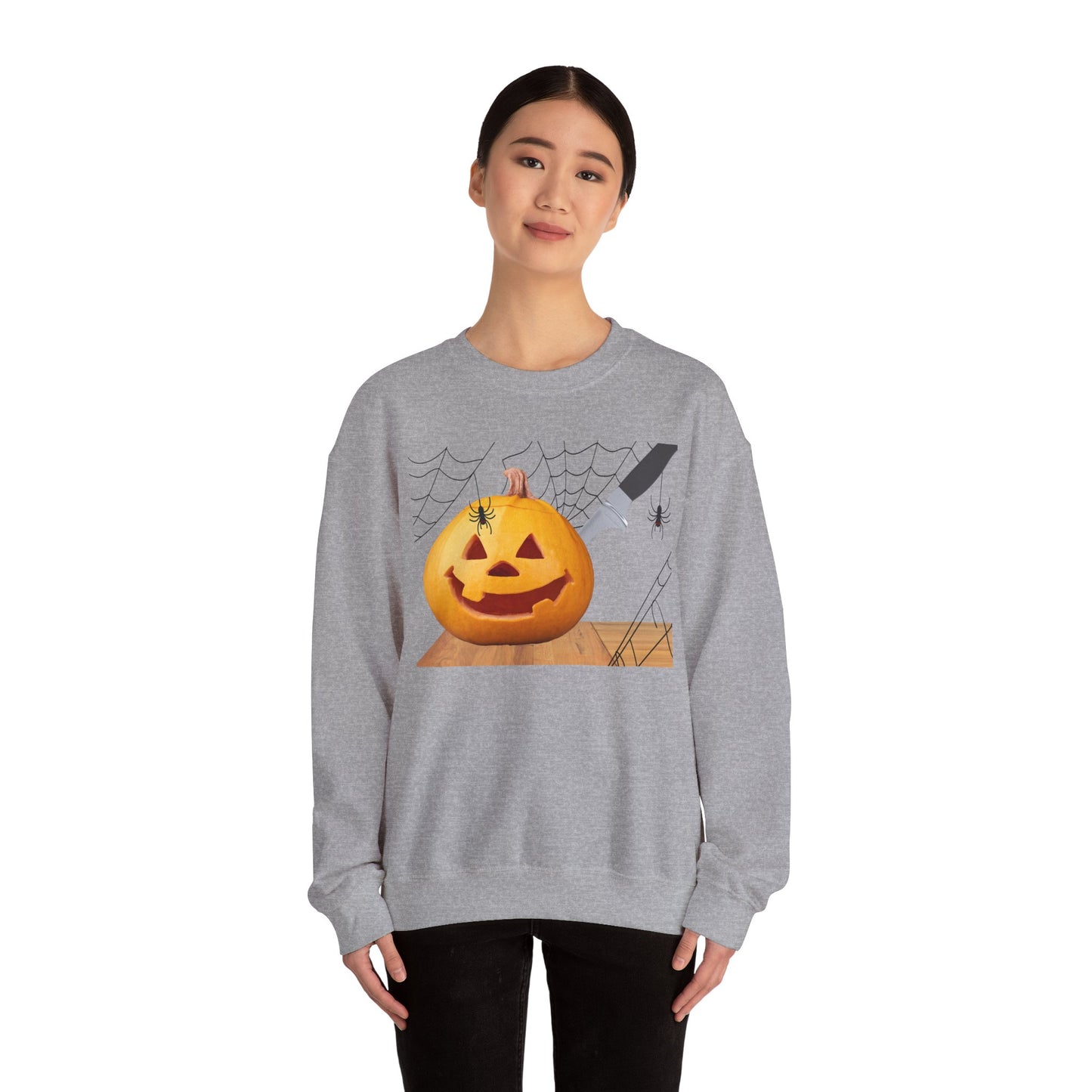 Halloween Horror Smiling Pumpkin Face Sweatshirt