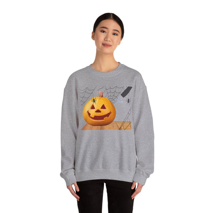 Halloween Horror Smiling Pumpkin Face Sweatshirt