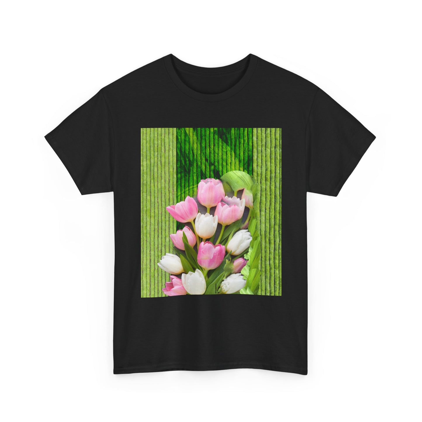 Textured Tulips Unisex Heavy Cotton Tee - Vibrant Spring Blossom T-Shirt, Everyday Wear, Gift for Plant Lovers, Mother's Day Apparel, [...]