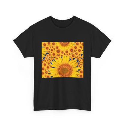 Sunflower Vibes Unisex Heavy Cotton Tee - Perfect for Summer, Nature Lovers, Gardening Celebrations, Casual Wear, Gift Ideas