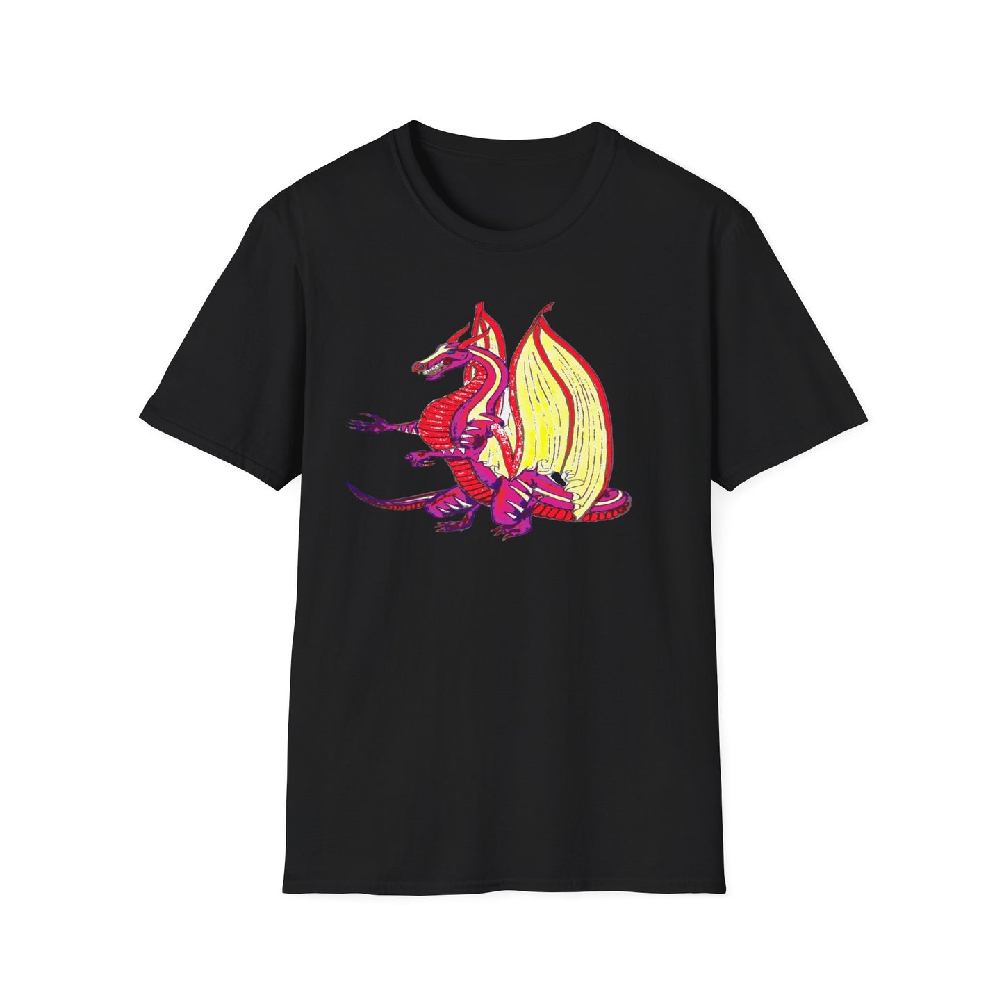 Red Dragon Graphic Unisex T-Shirt, Softstyle Tee, Unique Gift, Casual Wear, Fantasy Lover Apparel, Ideal for Conventions, Birthdays