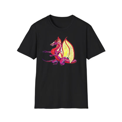 Red Dragon Graphic Unisex T-Shirt, Softstyle Tee, Unique Gift, Casual Wear, Fantasy Lover Apparel, Ideal for Conventions, Birthdays