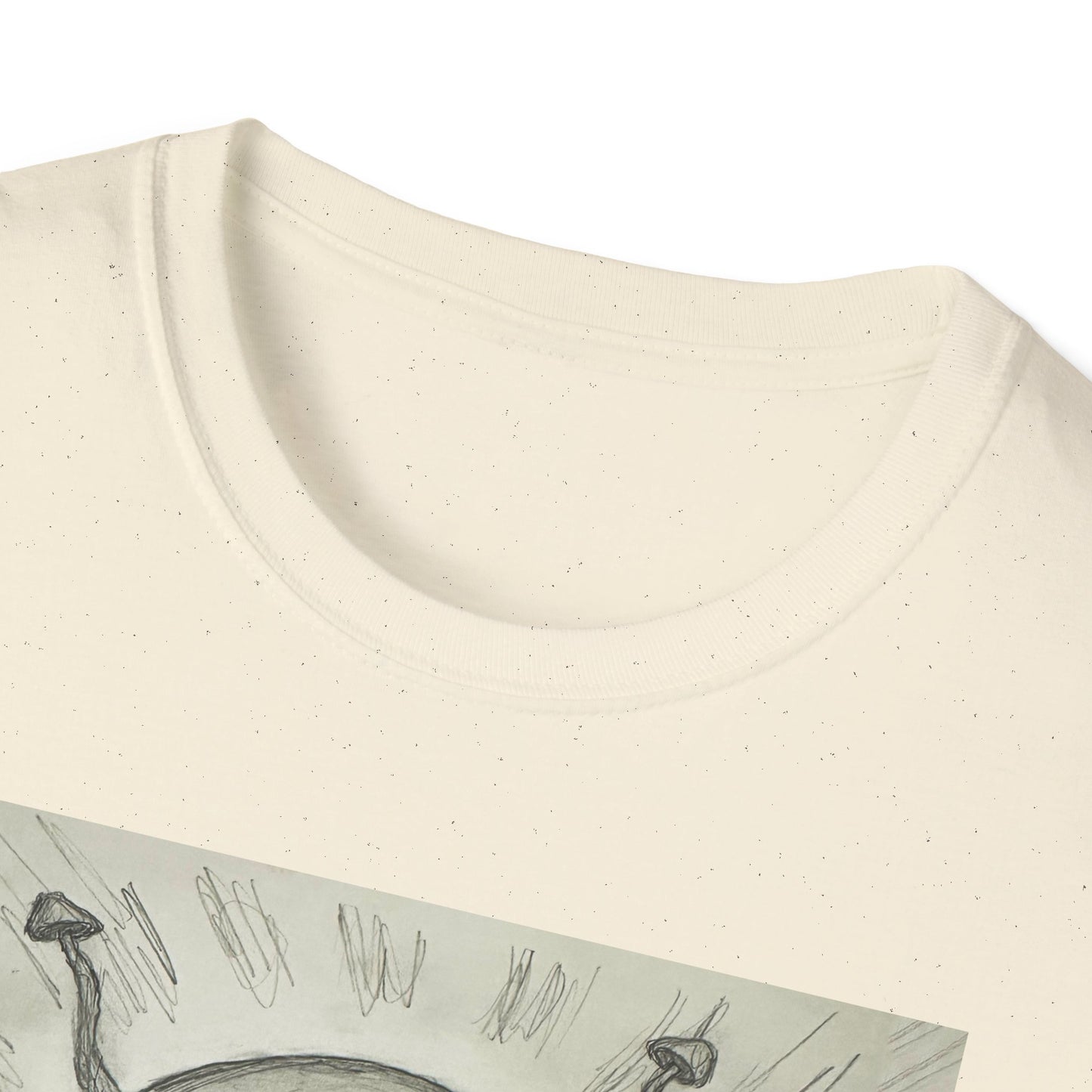 Alien Sketch B & W Unisex Softstyle T-Shirt, Casual Graphic Tee, Sci-Fi Lover Apparel, Unique Gift for UFO Enthusiasts, Everyday Wear