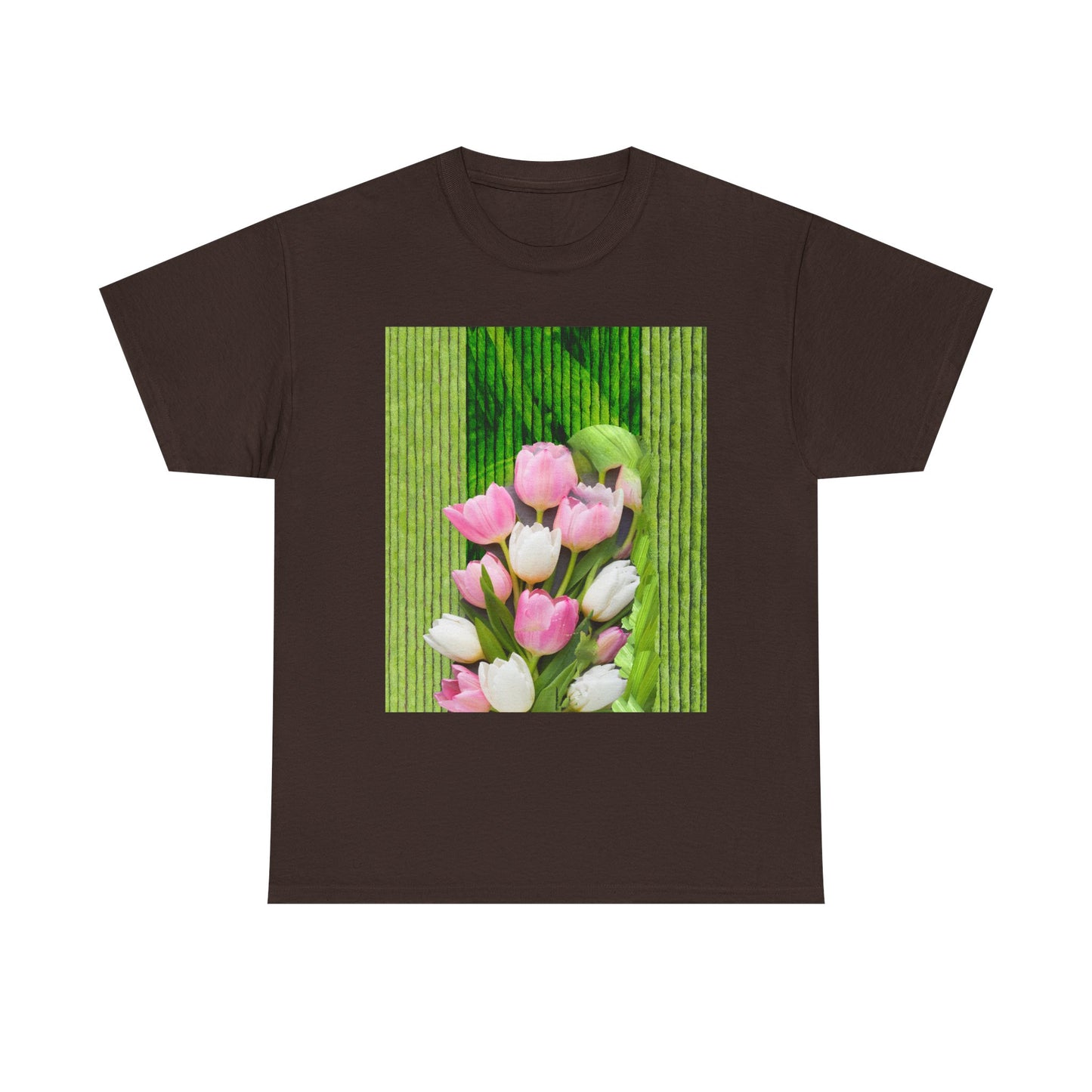 Textured Tulips Unisex Heavy Cotton Tee - Vibrant Spring Blossom T-Shirt, Everyday Wear, Gift for Plant Lovers, Mother's Day Apparel, [...]