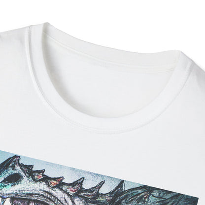 Graphic Dragon Art Unisex T-Shirt, Unique Gift for Ocean Lovers, Summer Vibes, Casual Wear, Perfect for Beach Days, Art Parties