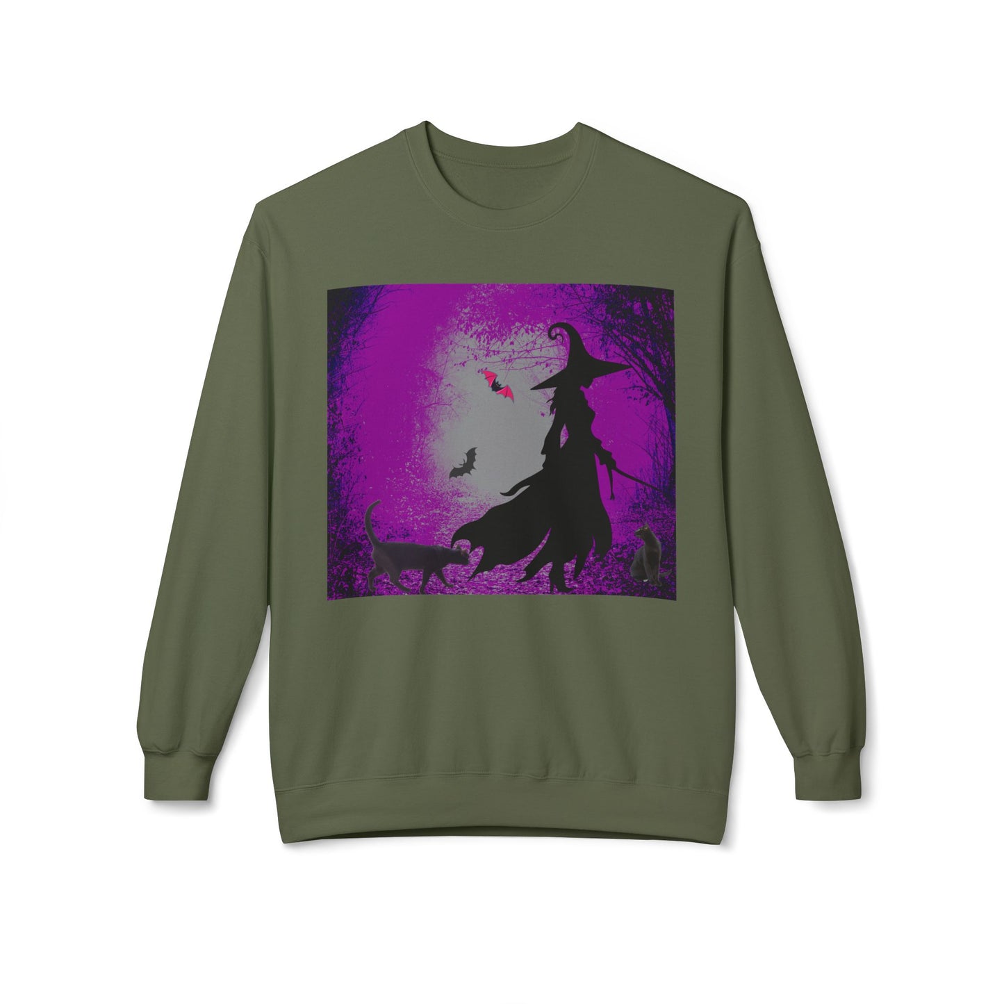 Magical Witchy purple haze Fleece Sweatshirt, Cozy Halloween Apparel, Unisex Crewneck, Witchy Gifts, Autumn Fashion, Enchanted Style