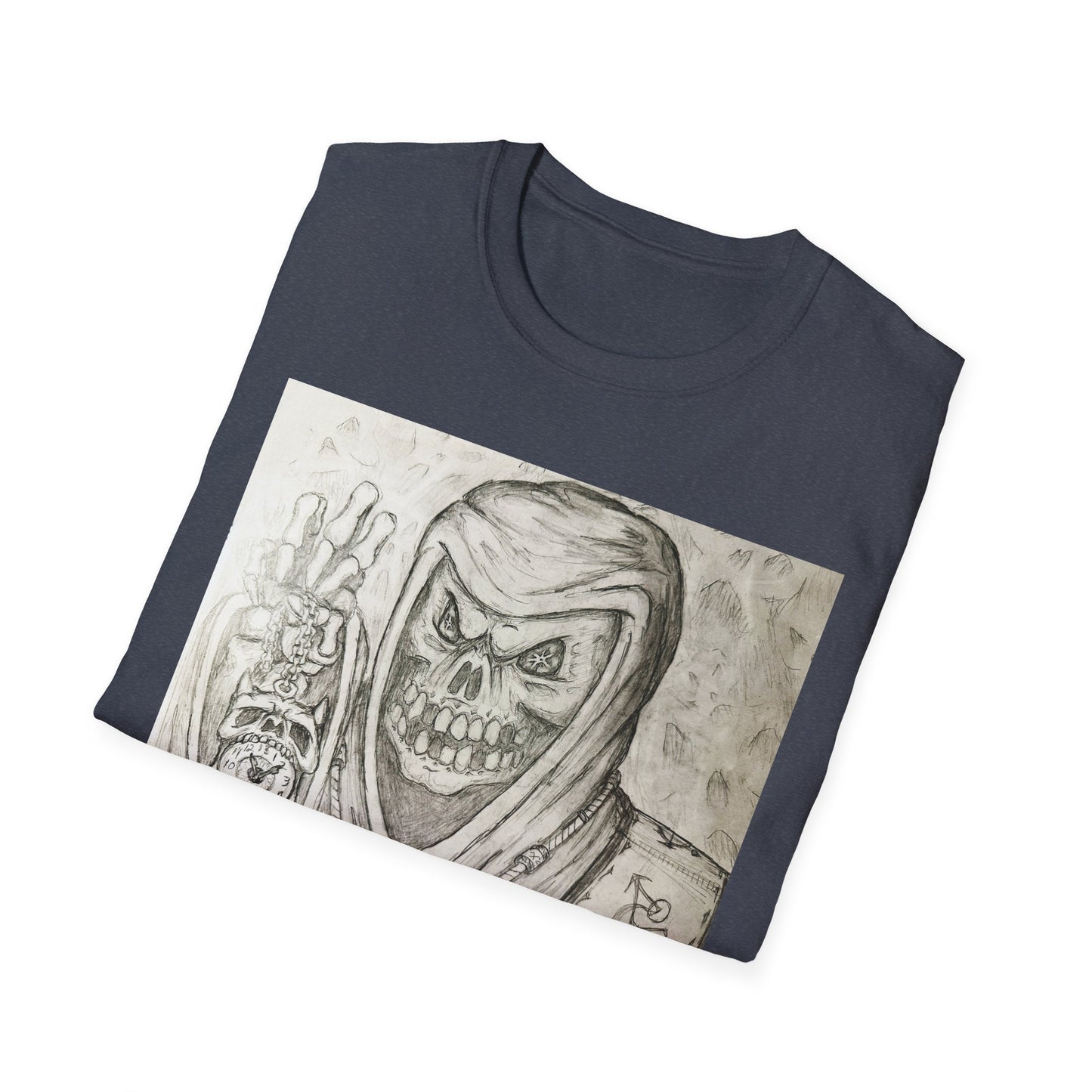 Grim Reaper Graphic Tee | Unisex Softstyle T-Shirt, Halloween Apparel, Edgy Fashion, Unique Gift, Gothic Style, Casual Wear