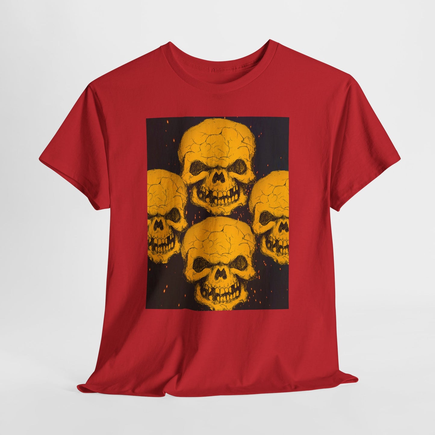 Halloween Skull  Graphic Tee, Unisex Heavy Cotton Tee, Graphic T-Shirt, Casual Wear, Unique Halloween Style, Perfect for Parties