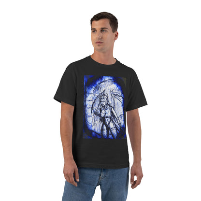 Gothic Demon Winged Warrior Blue Halo Graphic Tee