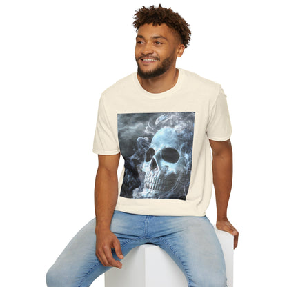 Eerie Skull Graphic T-Shirt for Dark Aesthetic Lovers, Unisex Casual Wear, Halloween Tee, Alternative Fashion