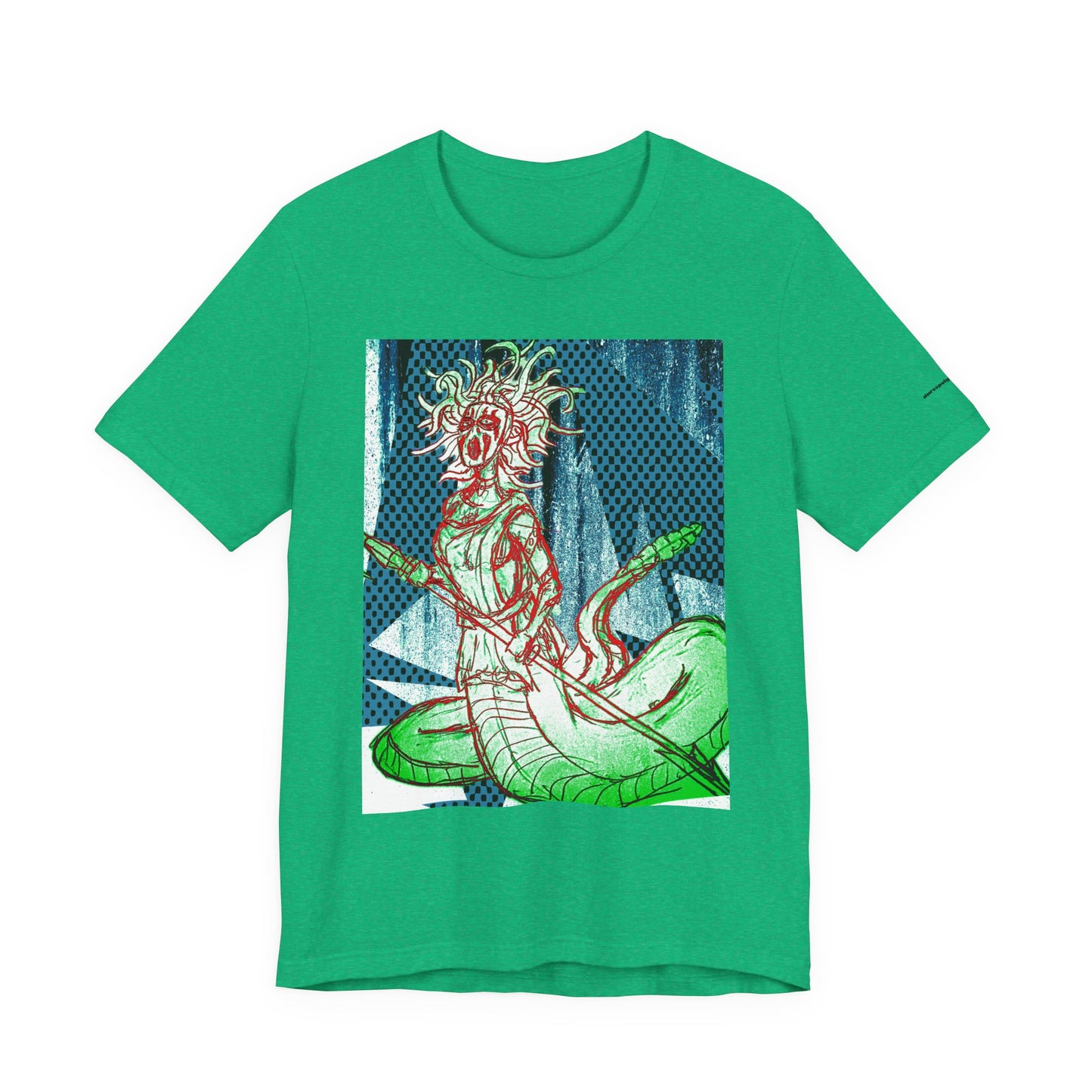 Mythic Serpent Goddess Tee — Neon Medusa Illustration T-Shirt