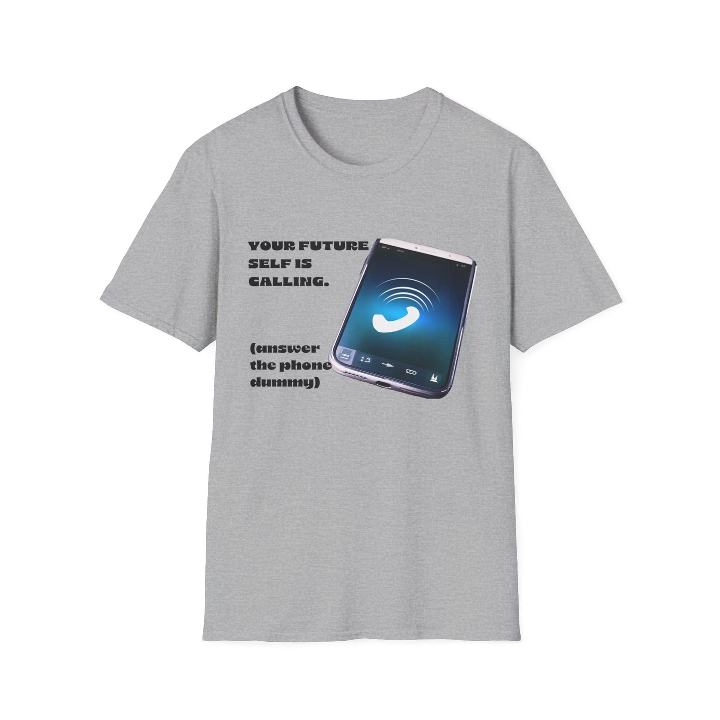 Future Self Calling T-Shirt, Motivational Tee, Gift for Graduates, Funny Phone Shirt, Tech Enthusiast Apparel