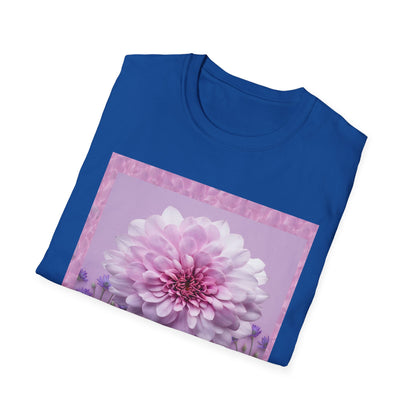 Pink Floral Art Unisex T-Shirt, Softstyle Tee, Summer Fashion, Gift for Her, Floral Shirt, Casual Wear