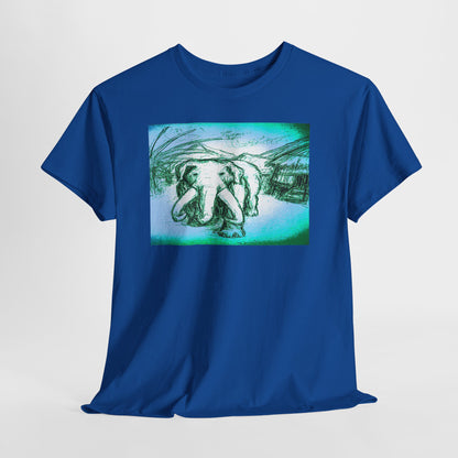 Artistic Elephant Unisex Cotton Tee - Unique Graphic Design