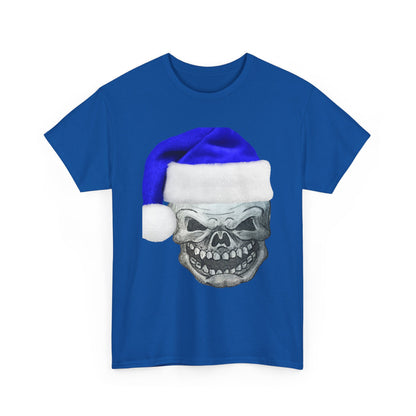 Skull in Blue Santa Hat T-Shirt