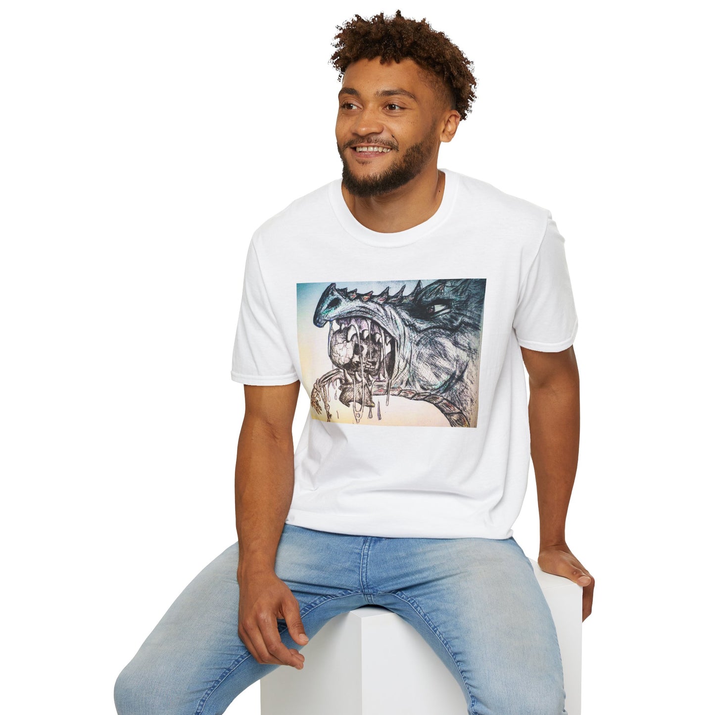 Graphic Dragon Art Unisex T-Shirt, Unique Gift for Ocean Lovers, Summer Vibes, Casual Wear, Perfect for Beach Days, Art Parties