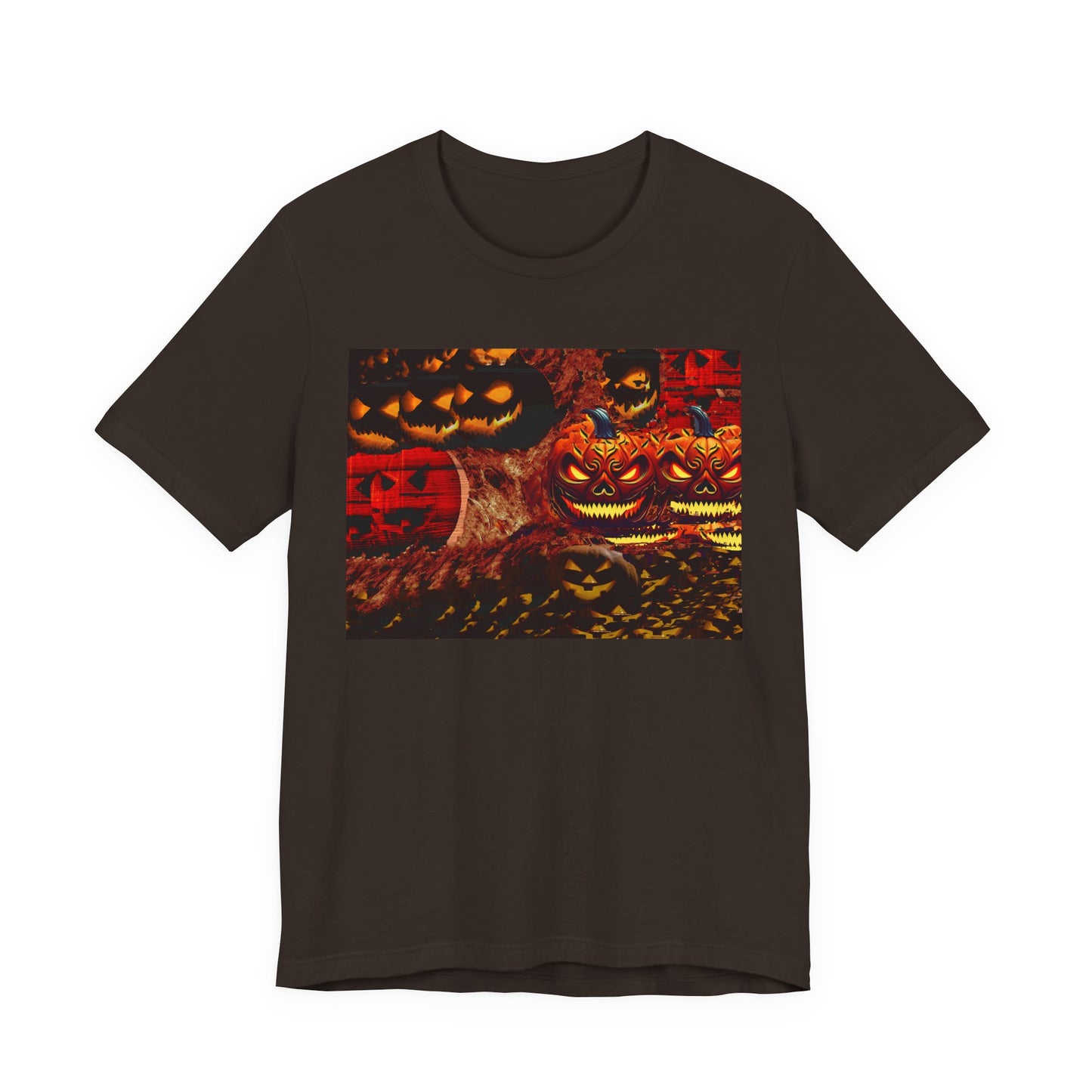 Halloween Distorted Pumpkin Graphic Tee, Unisex T-Shirt for Autumn, Spooky Season Top, Halloween Costume Idea, Men's & Women's Casual Wear