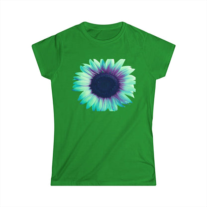 Women’s Tee — Teal & Purple Sunflower Graphic
