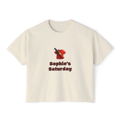 Sophie's Saturday Women's Boxy Tee | Cute Casual Top, Weekendwear, Gift for Her, Funny Graphic T-Shirt, Summer Style, Relaxed Fit