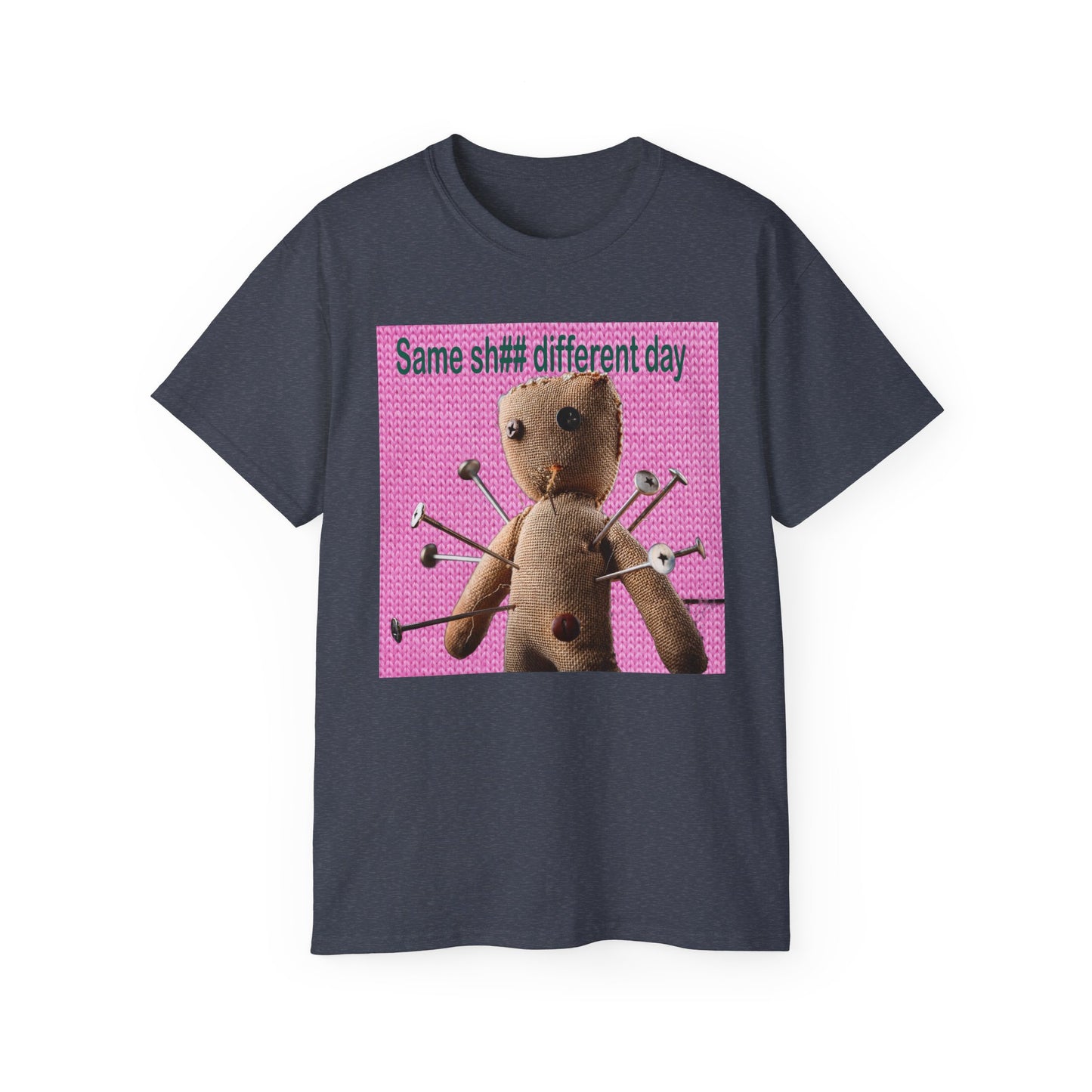 Voodoo Doll Humor Tee, Fun Statement T-Shirt for Everyday Wear, Gift for Friends, Casual Style, Quirky Graphic Shirt, Perfect for Parties
