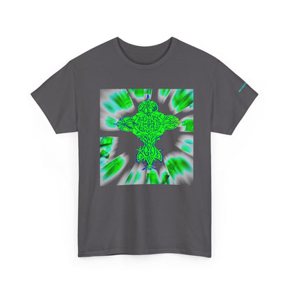 Celtic Green Cross T-Shirt — Vibrant Celtic Knotwork Tee