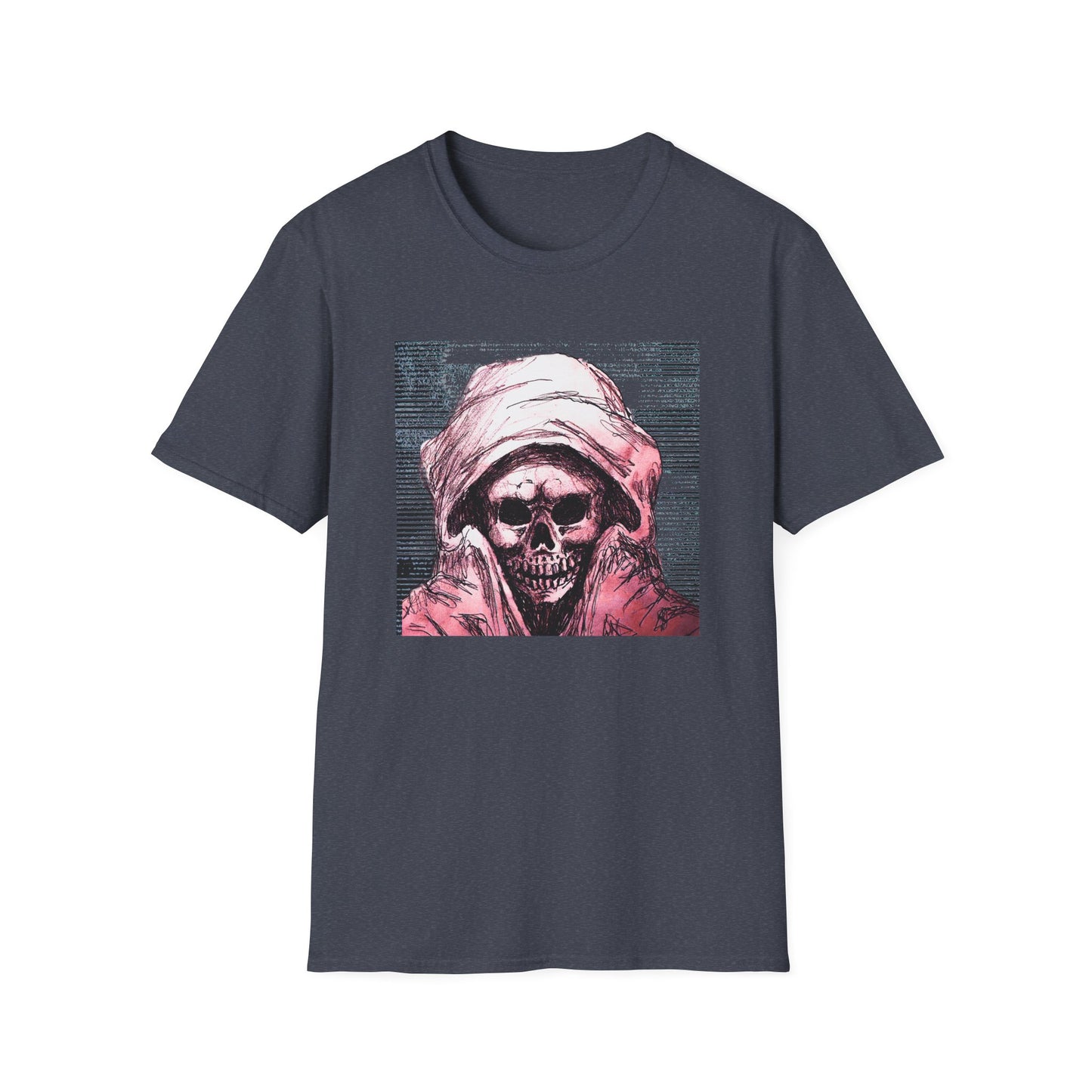 Grim Reaper Graphic Tee, Unisex Softstyle T-Shirt with Edgy Design, Halloween Apparel, Casual Streetwear, Gothic Fashion, Perfect Gift