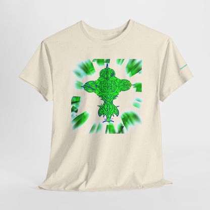 Celtic Green Cross T-Shirt — Vibrant Celtic Knotwork Tee