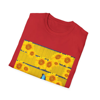 Sunflower & Butterfly Unisex T-Shirt | Floral Graphic Tee, Summer Fashion, Nature Lover Gift, Cute Casual Wear, Birthday Present