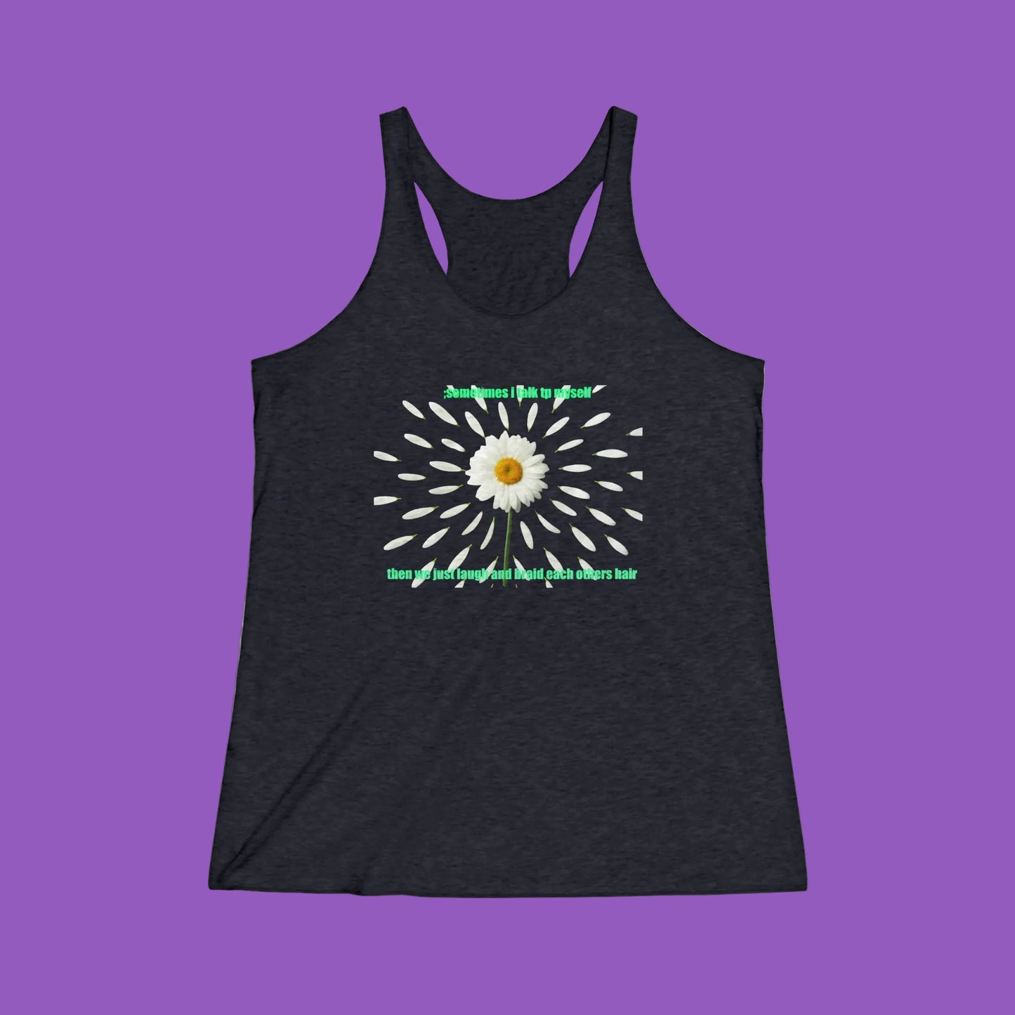 Daisy InnerVoices Women's Racerback Tank Top, Summer Workout Shirt, Floral Graphic Tee, Yoga Top