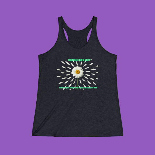 Daisy InnerVoices Women's Racerback Tank Top, Summer Workout Shirt, Floral Graphic Tee, Yoga Top