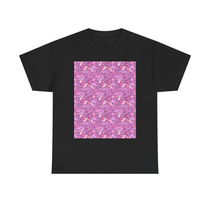 Colorful Floral and Glass Fish Pattern Tee, Unisex T-Shirt, Spring Fashion, Gift for Her, Casual Wear, Eco-Friendly Apparel, Birthday Gift