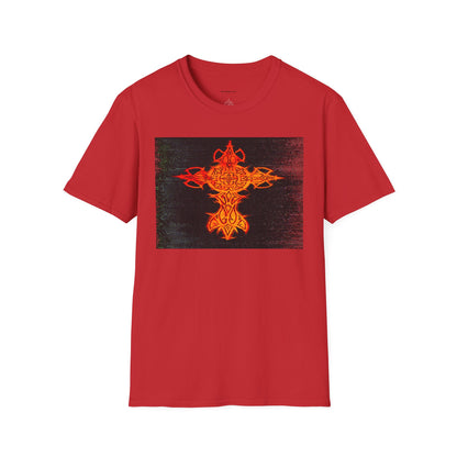 Celtic Fiery Cross T-Shirt – Tribal Flame Graphic Tee