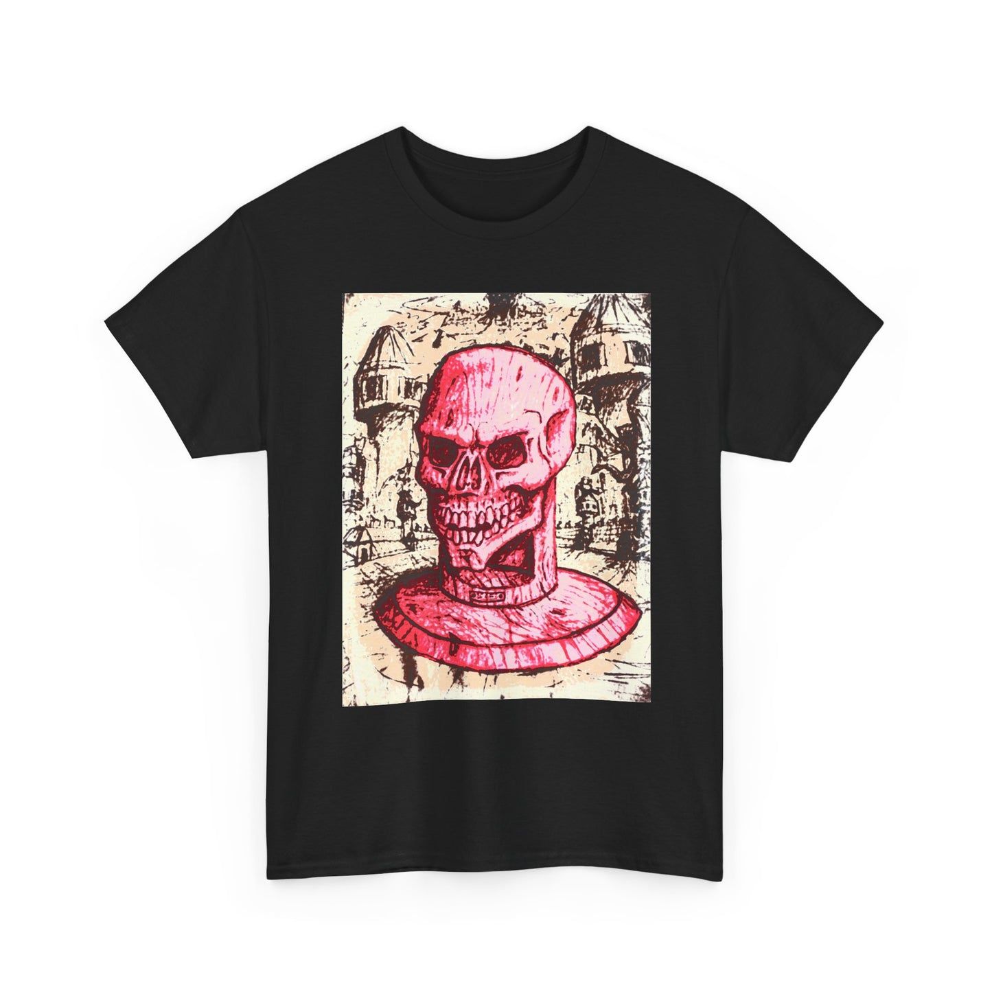 Vibrant Skull Graphic Tee, Unisex Heavy Cotton Shirt, Art Tee, Halloween Apparel, Edgy Casual Wear, Unique Gift