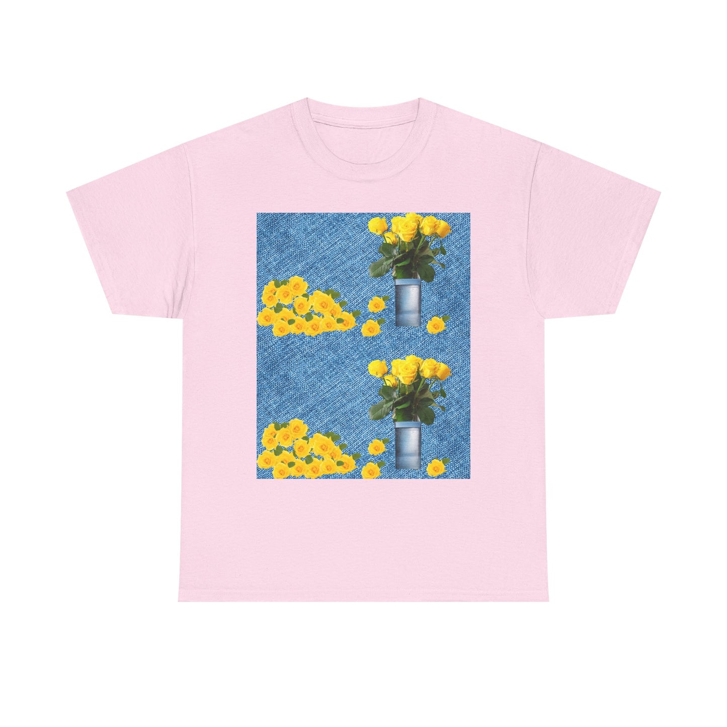 Sunflower double the pretty Bouquet Unisex Heavy Cotton Tee, Floral Graphic Tee, Casual Wear, Gift for Her, Summer Fashion, Eco-Friendly T-Shirt