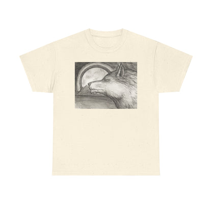 Wolf Art Unisex Heavy Cotton Tee, Nature Lover Shirt, Wildlife T-Shirt, Gift for Outdoorsy Friends, Animal Lover Apparel