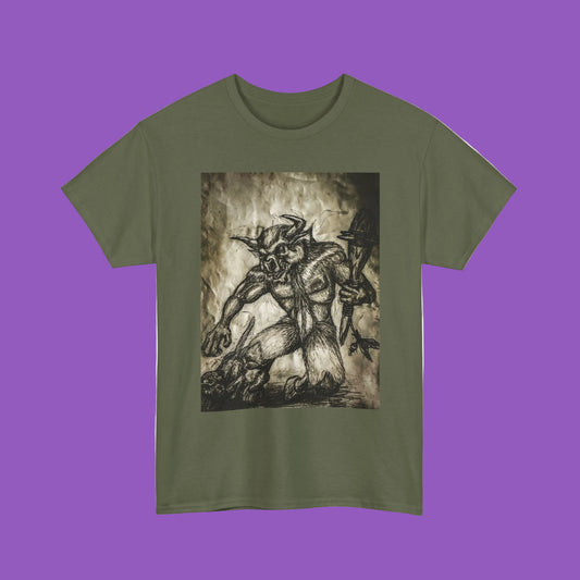 Mystical Bull and Kitten Black and White Original Design