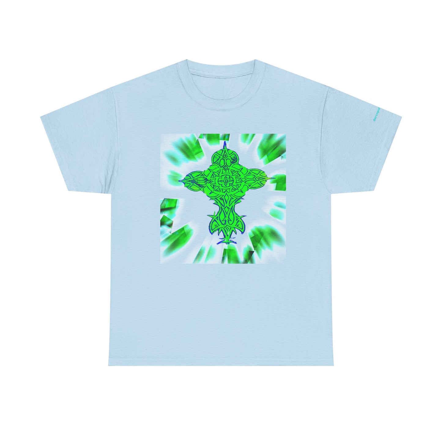 Celtic Green Cross T-Shirt — Vibrant Celtic Knotwork Tee