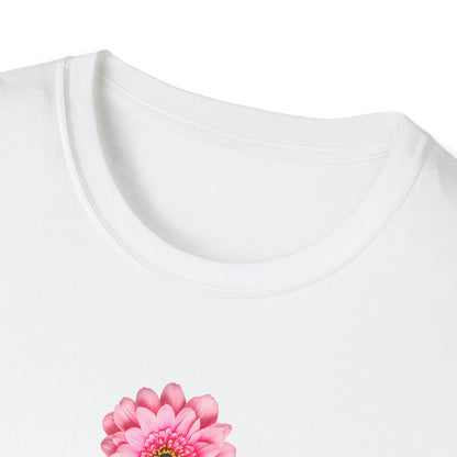 Floral Pink Rose Cross T-Shirt