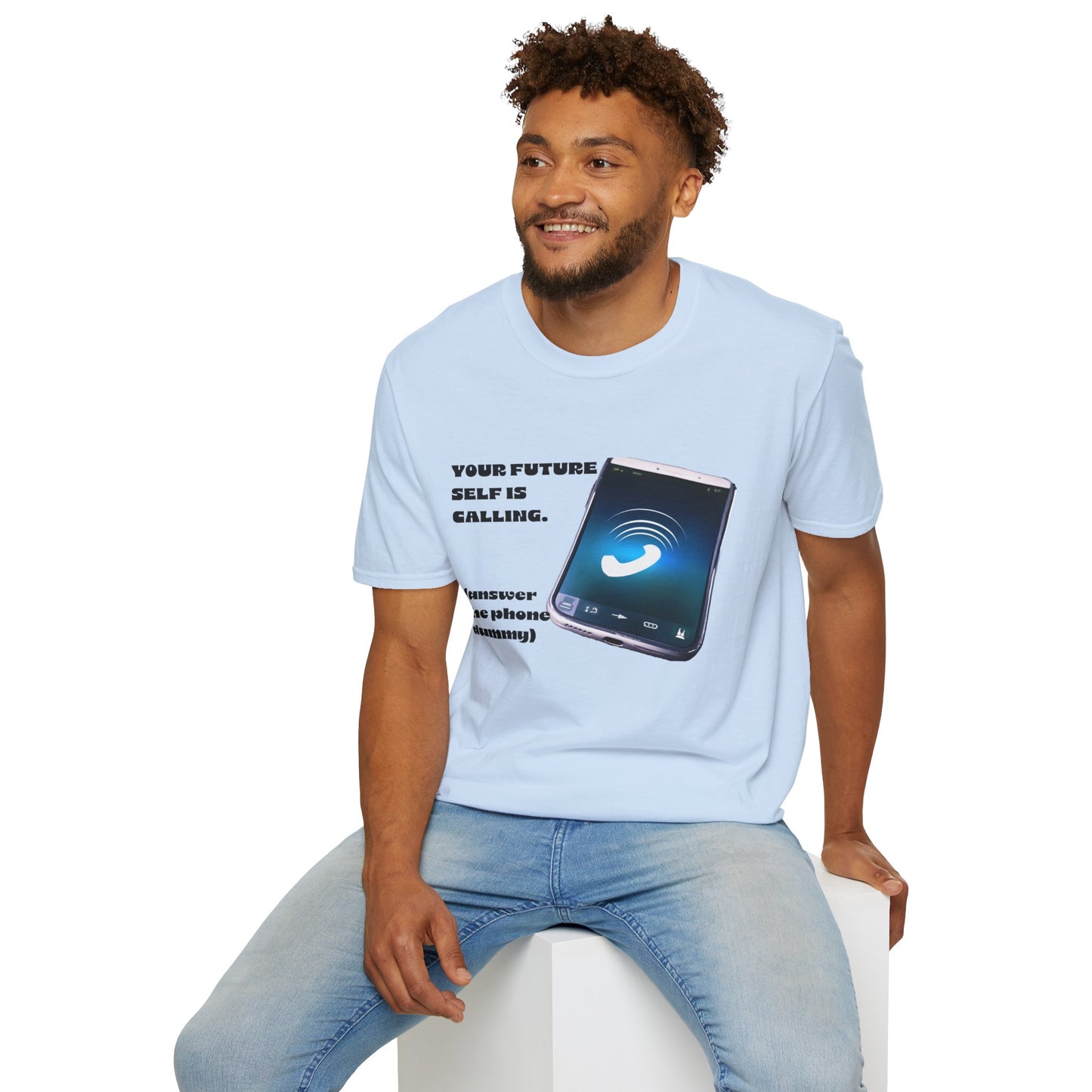 Future Self Calling T-Shirt, Motivational Tee, Gift for Graduates, Funny Phone Shirt, Tech Enthusiast Apparel