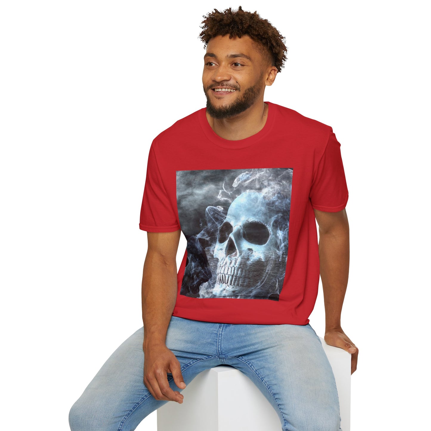 Eerie Skull Graphic T-Shirt for Dark Aesthetic Lovers, Unisex Casual Wear, Halloween Tee, Alternative Fashion
