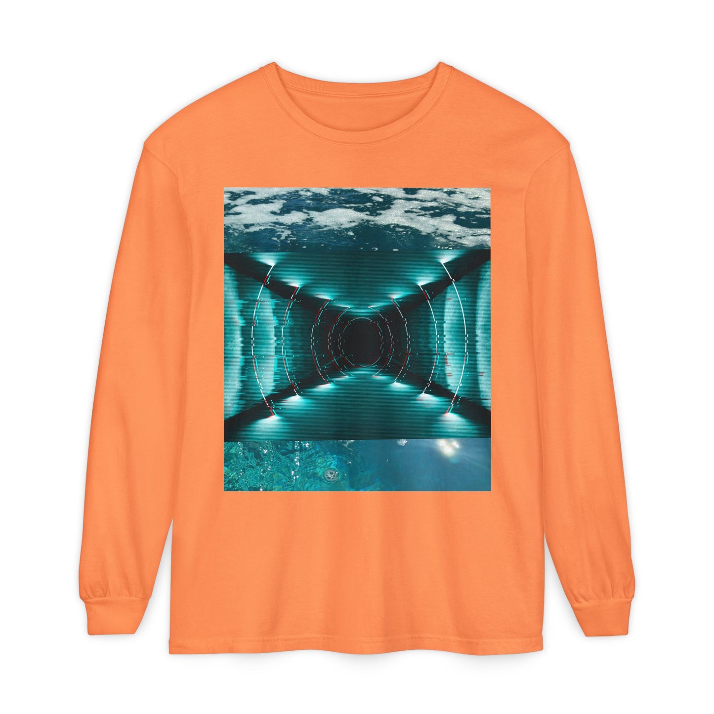 Abstract Fluid Unisex Garment-dyed Long Sleeve T-Shirt