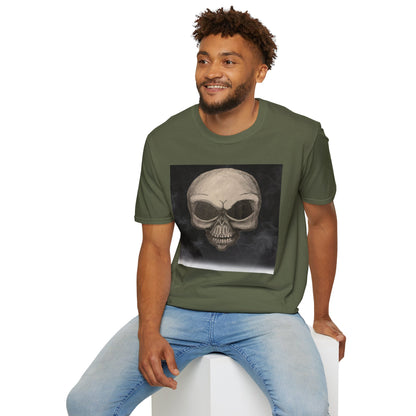 Skull Art Unisex Softstyle T-Shirt - Edgy Graphic Tee for Halloween, Festival Wear, Music Lovers, Gift Idea, Casual Style