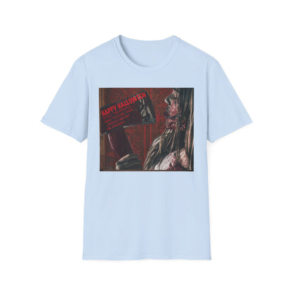 Halloween Horror Movie Axe Girl Unisex T-Shirt, Spooky Gift, Graphic Tee, Halloween Costume, Casual Wear, Men’s & Women’s Tee