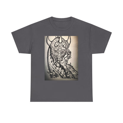 Dragon Art Unisex Heavy Cotton Tee, Graphic Tee, Unique Gift, Casual Wear, Fantasy Clothing, Art Inspired Shirt