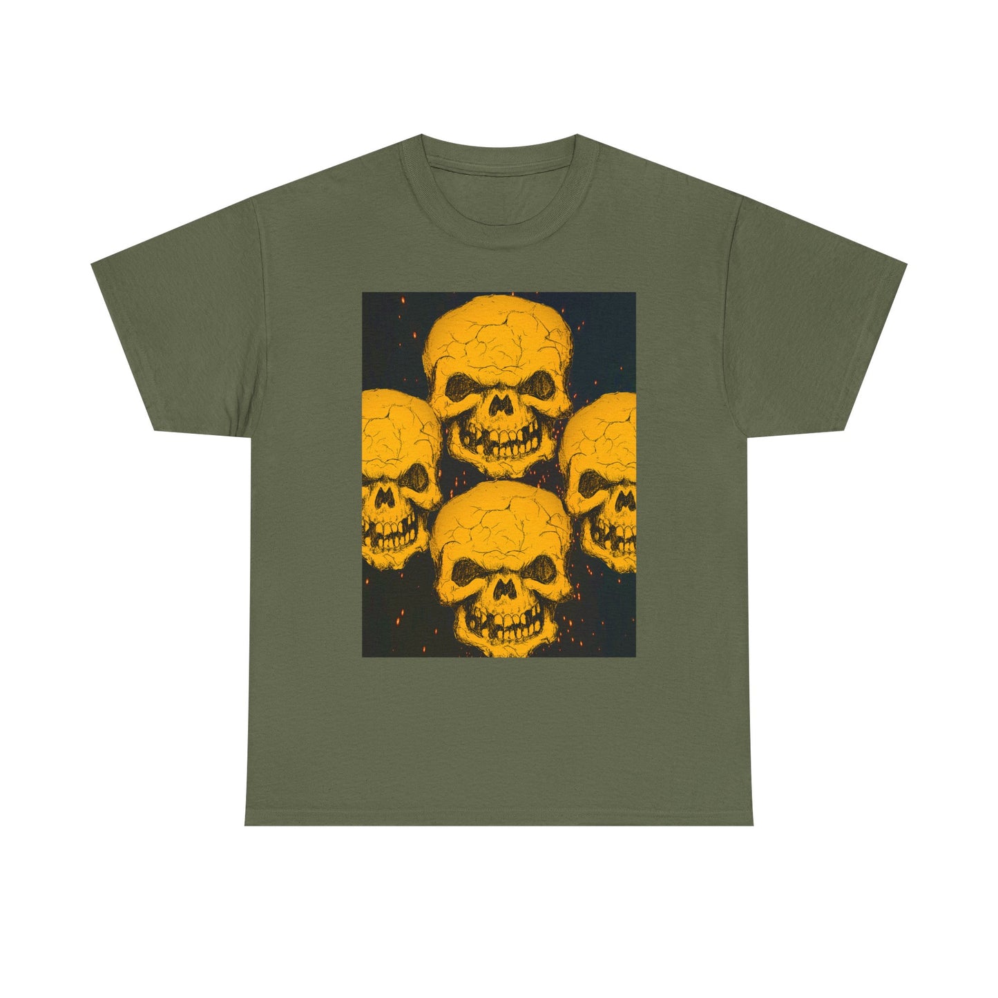 Halloween Skull  Graphic Tee, Unisex Heavy Cotton Tee, Graphic T-Shirt, Casual Wear, Unique Halloween Style, Perfect for Parties