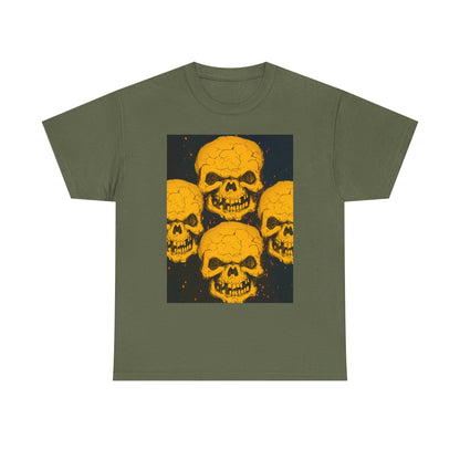Halloween Skull  Graphic Tee, Unisex Heavy Cotton Tee, Graphic T-Shirt, Casual Wear, Unique Halloween Style, Perfect for Parties